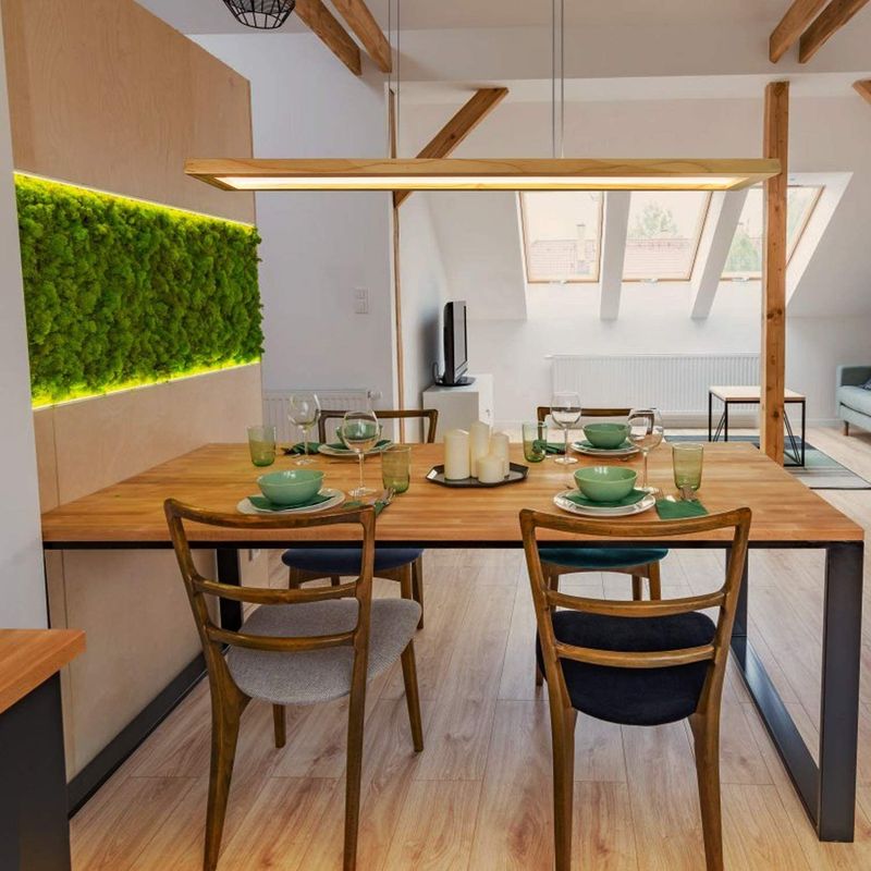 Glitzerlife Pendelleuchte Esstisch Hängelampe Holz - Dimmbar Hängeleuchte 40W Mit Fernbedienung Moderne Esszimmerlampe Für Wohnzimmer Arbeitszimmer Büro Küche_voghion.com