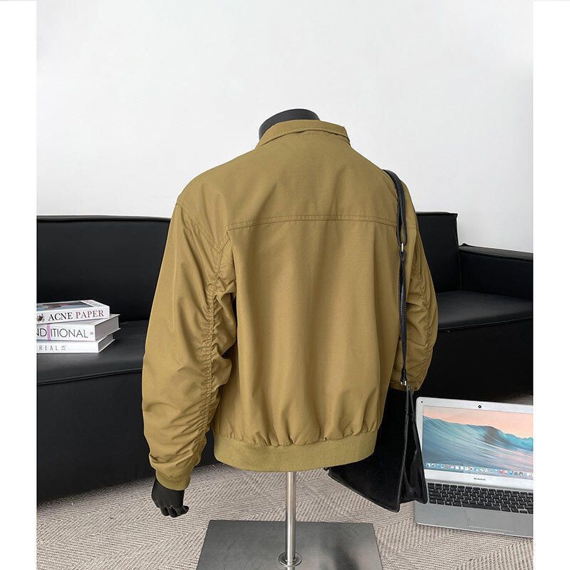 Herren-Fliegerjacke in Übergröße – Stylischer Arbeitsmantel für Frühling/Herbst/Winter (Grau/Beige/Schwarz/Armeegrün)_voghion.com