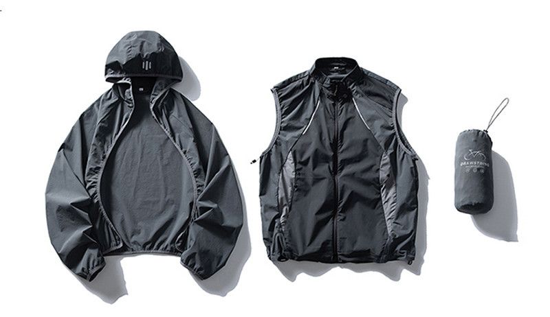 Wasserdichte Outdoor-Wanderjacke für Herren mit abnehmbarer Innenschicht und reflektierendem Design, leichter Sonnenschutz-Hoodie (Lila, Dämmerung, Grau, Sand)_voghion.com