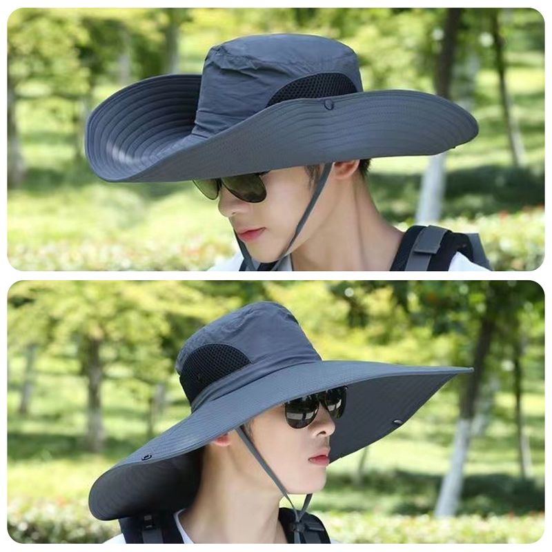 Modischer Fischerhut für Herren mit großer Krempe, UV-Schutz, bequemer Sonnenhut zum Bergsteigen_voghion.com