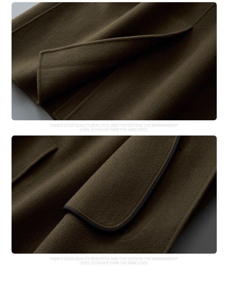 2025 New Autumn Winter Wool Men's Mid-Length Trench Coat Loose Casual British Woolen Overcoat Trendy_voghion.com