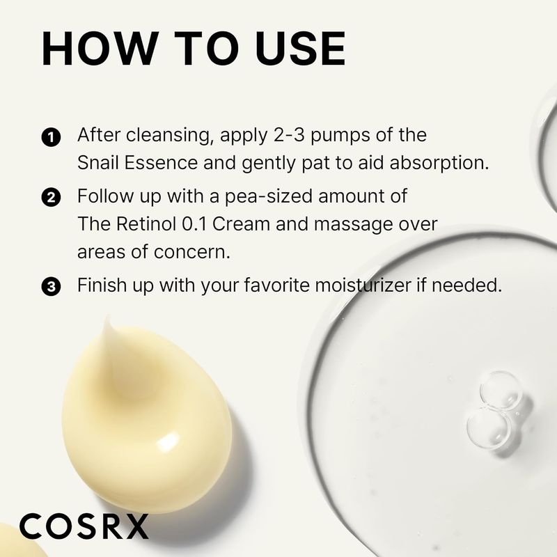 COSRX Glass Starter Set, Esclusivo, Advanced Snail 96% Mucin Power Essence Retinol 0,1% Cream Mini Probe, Quotidiano_voghion.com