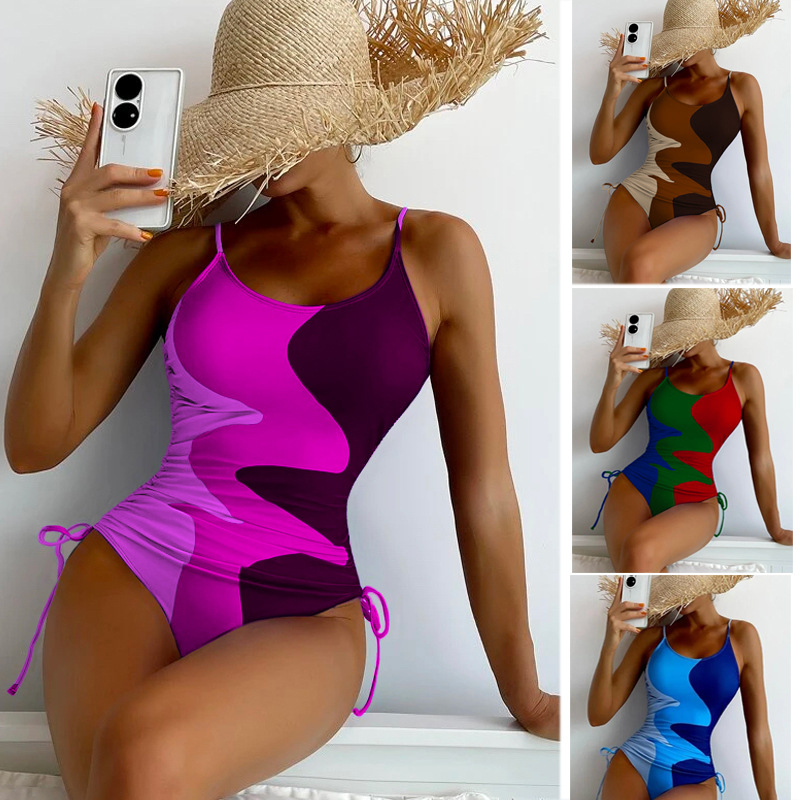Maillot de bain une pièce sexy à lacets pour femme, nouveauté 2025_voghion.com