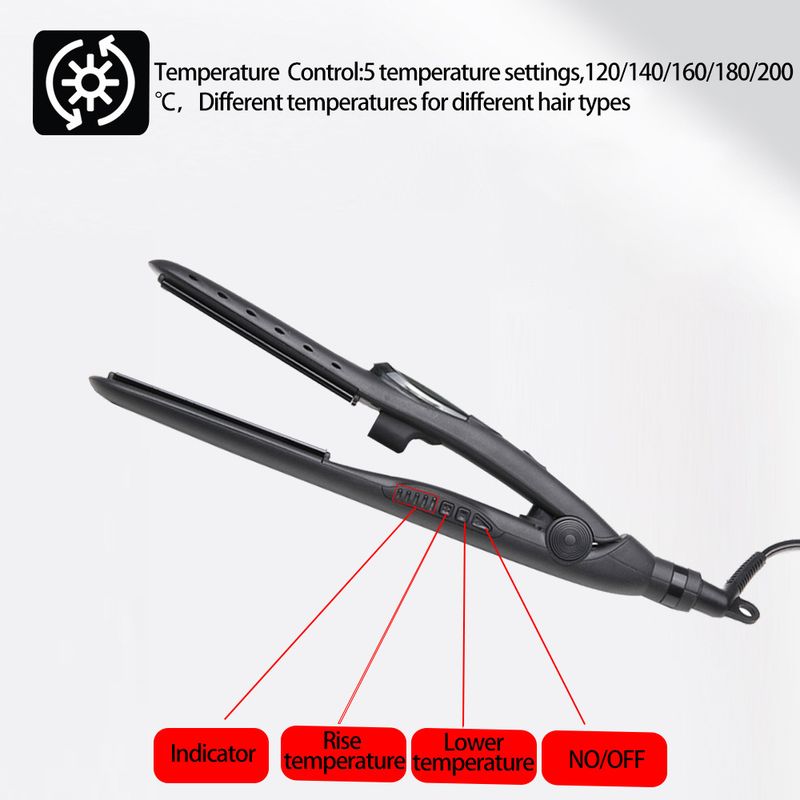 Dampf-Haarglätter, Elektrische Schiene Für Damen, Temperaturanpassungsfunktion, Elektrischer Haarglätter, Keramikplatte_voghion.com