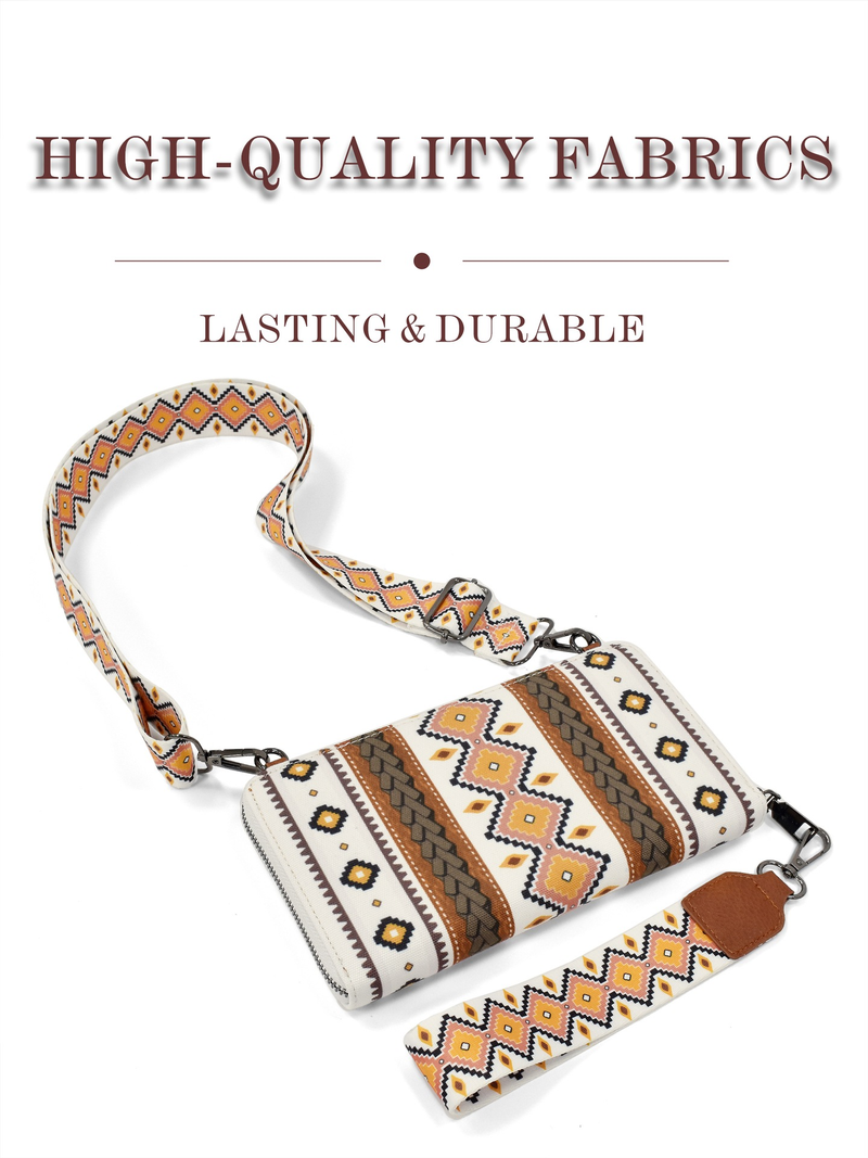Portfel Western Wristlet Bohemian Aztec Credit Card Holder Portfel Clutch Torba na ramię dla kobiet_voghion.com