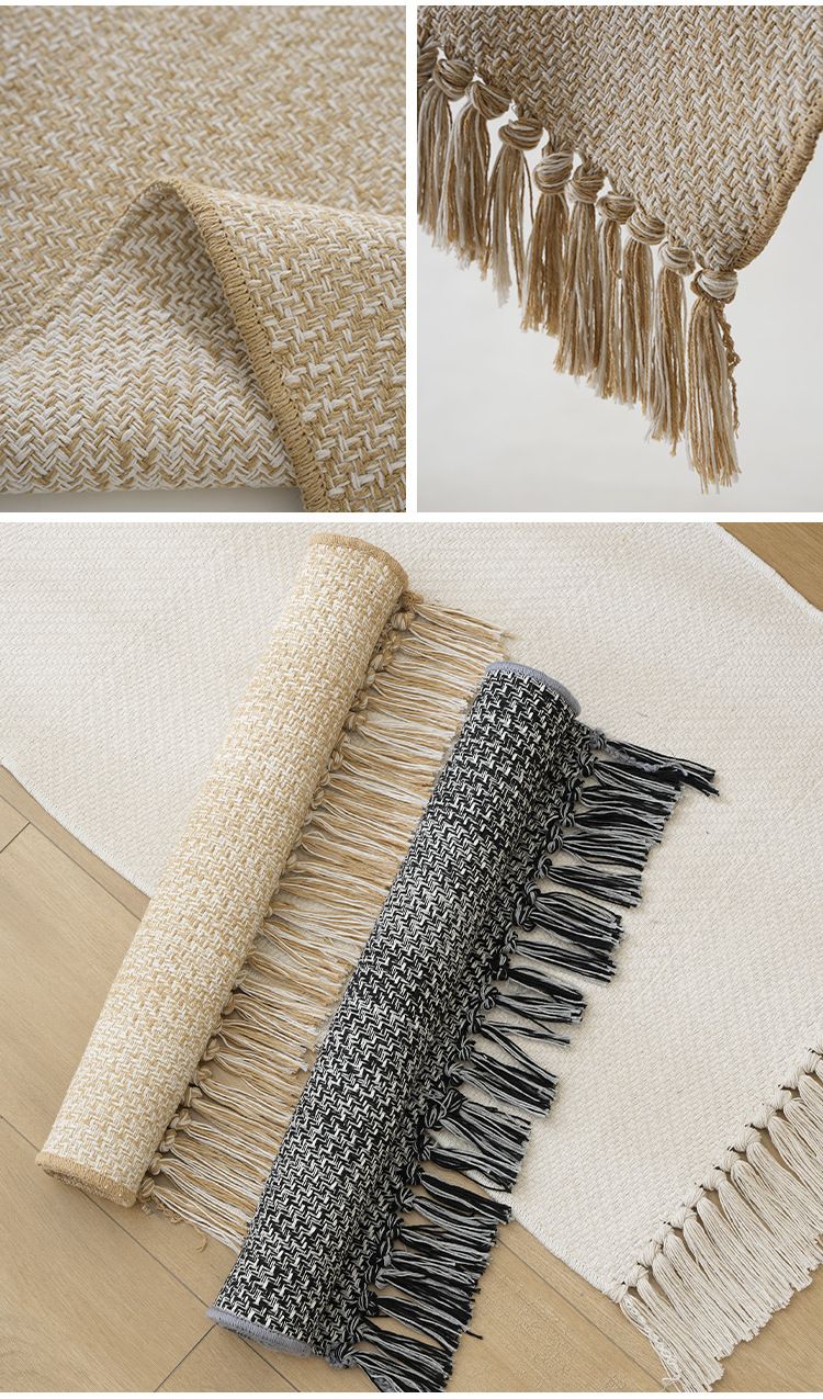 Nuovo zerbino in twill con nappa variegata, coperta da comodino per camera da letto, in filo di cotone, intrecciato, ingresso, soggiorno, tavolino da caffè_voghion.com