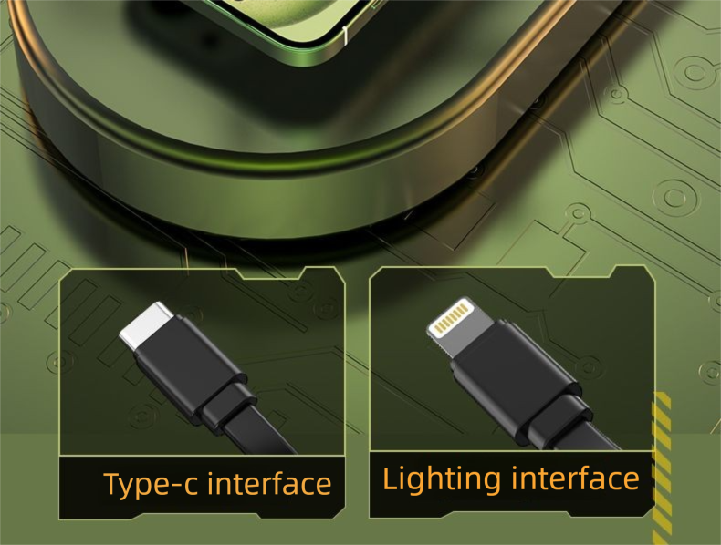 Powerbank-oplader, 2-in-1, ingebouwde kabel, grote capaciteit, snel opladen, draagbaar, compatibel met iPhone en Huawei_voghion.com