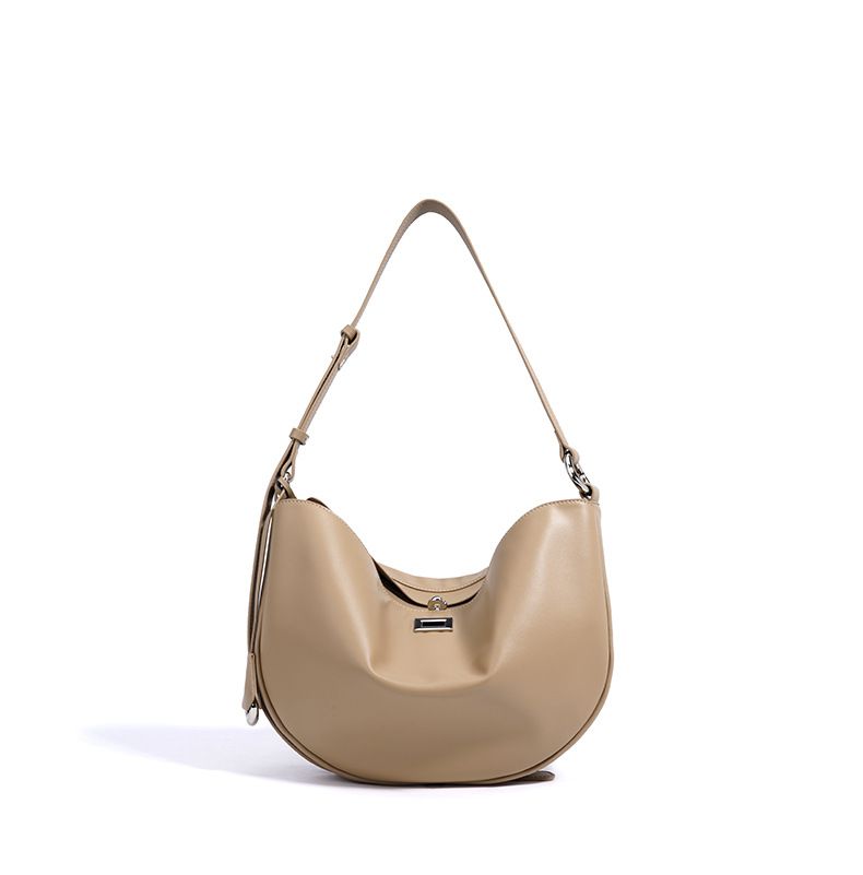 Sac à main Hobo en cuir véritable pour femme, design classique Crescent, grande capacité, bandoulière_voghion.com