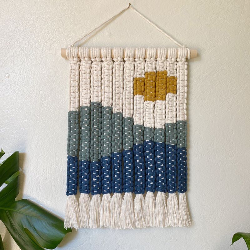 New creative handcrafted mural tapestry, home and homestay decoration, landscape tapestry, background wall_voghion.com