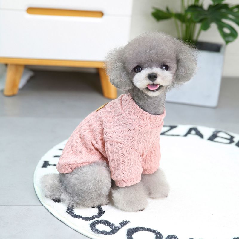 Pet nuovo Teddy piccolo cane pet abbigliamento autunno e inverno 21 quattro colori maglione_voghion.com