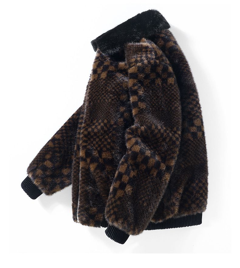 Cappotto invernale in pelliccia sintetica da uomo – Giacca retrò con cerniera e colletto a contrasto per uno stile casual ed elegante_voghion.com