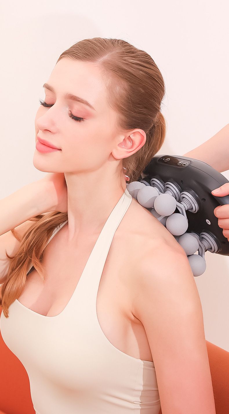 Massaggiatore per il rilassamento muscolare a impatto profondo con vibrazione multi-testa e pistola per fascia di livello professionale a sedici testine_voghion.com