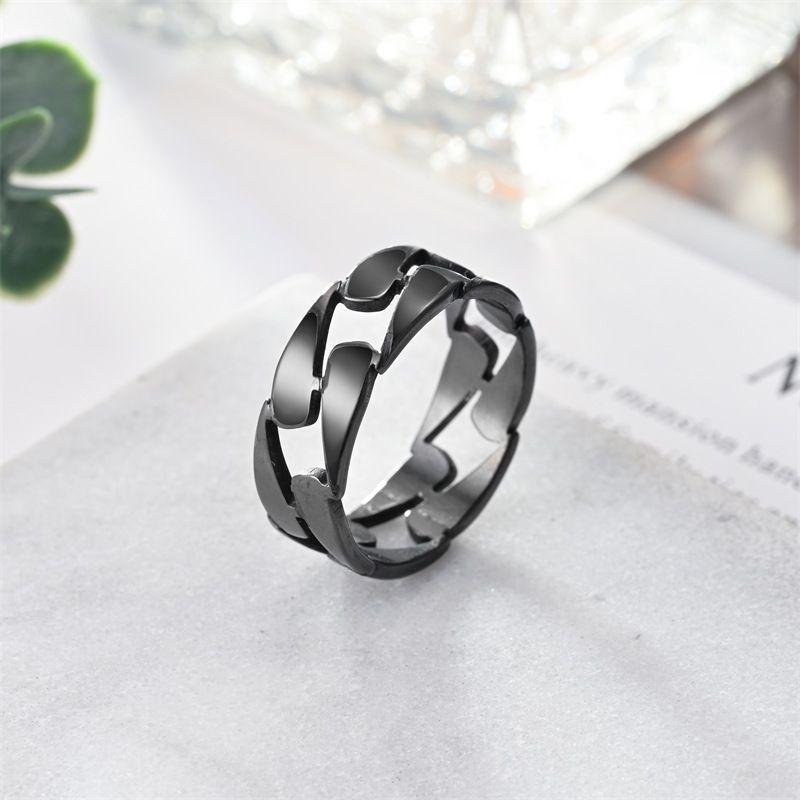 Anello in acciaio inossidabile popolare e di vendita calda, design di nicchia per uomo e donna, nuovo anello in acciaio al titanio rotante di alta qualità alla moda_voghion.com
