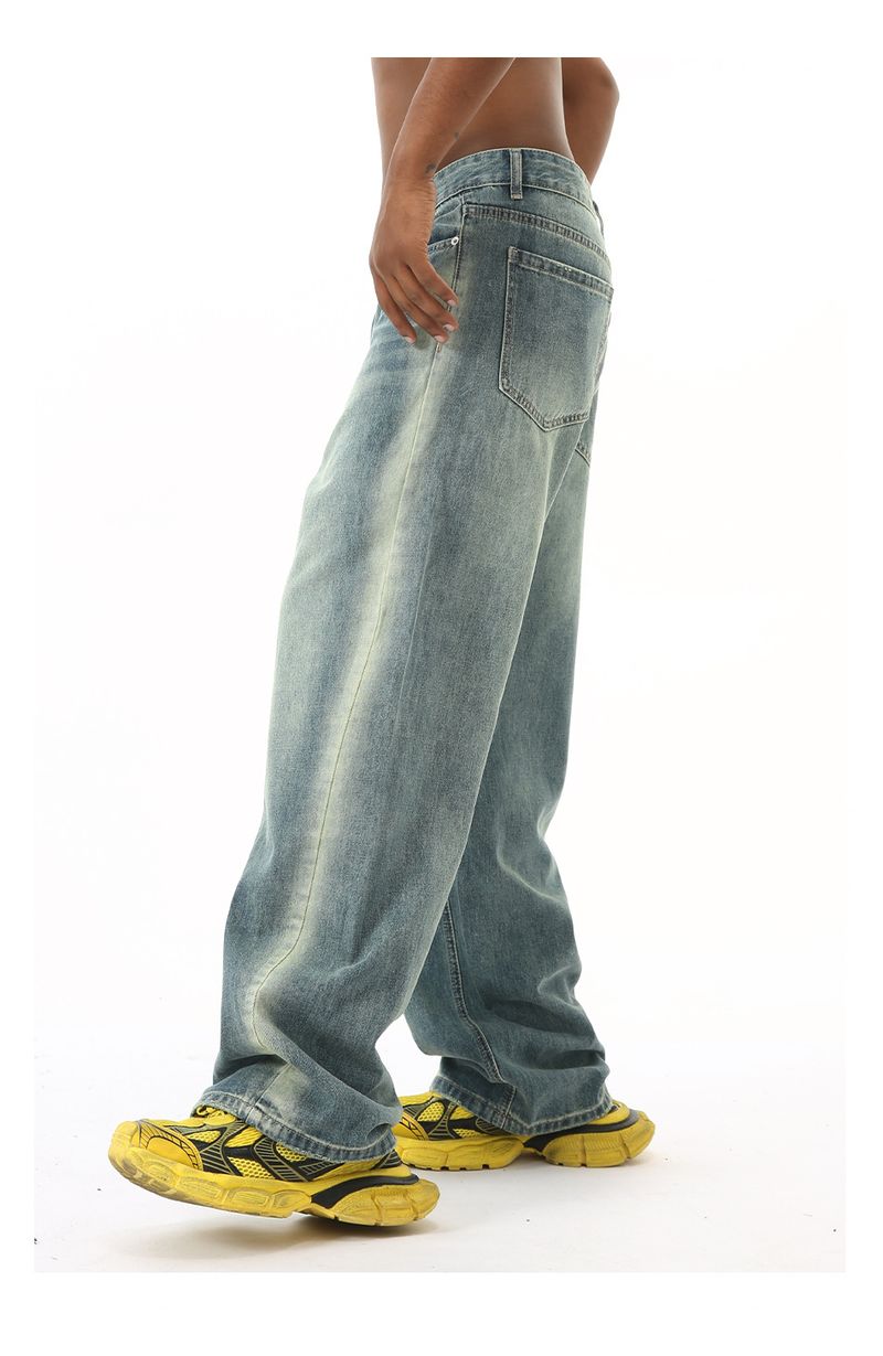 EF JEANS | 2024 Neue Produktstiftung Amerikanische High Street Allmähliches Änderungsdesign Lose Freizeithose Gerade Jeans Flut_voghion.com