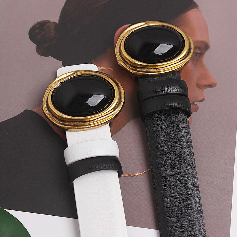 Obsidian-Gürtel Y-Familie im gleichen Stil, runde Schnalle, Gürtel aus echtem Leder, Pullover, Jacke, Anzug, Taillengürtel, zwei Schichten Rindsleder_voghion.com