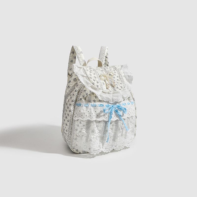 Sommer Neue Mode Multifunktionale Handgemachte Spitze Patchwork Falten Bowknot Damen Stofftasche Mode Lässig Vielseitig_voghion.com