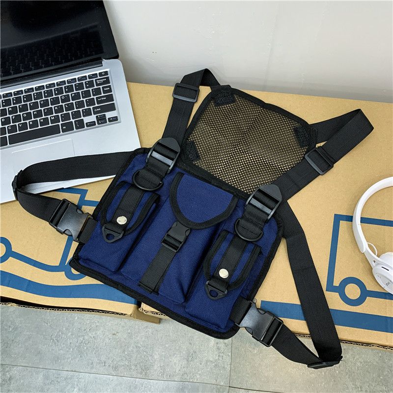Tactical Ins Trendy Brand Functional Men's Wind Running Exercise Vest Chest Bag_voghion.com