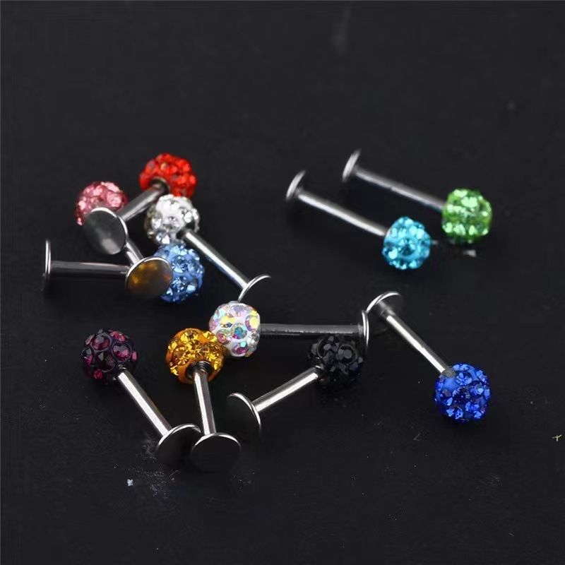 20 pezzi Unisex Accessori piercing completo trapano gioielli 4mm1.2 sopracciglio chiodo labbro chiodo orecchio osso chiodo pieno trapano gioielli_voghion.com