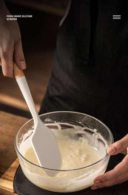 Espátula de silicone para bolo, espátula doméstica resistente a altas temperaturas, ferramenta de mistura para assar, creme de grau alimentício_voghion.com