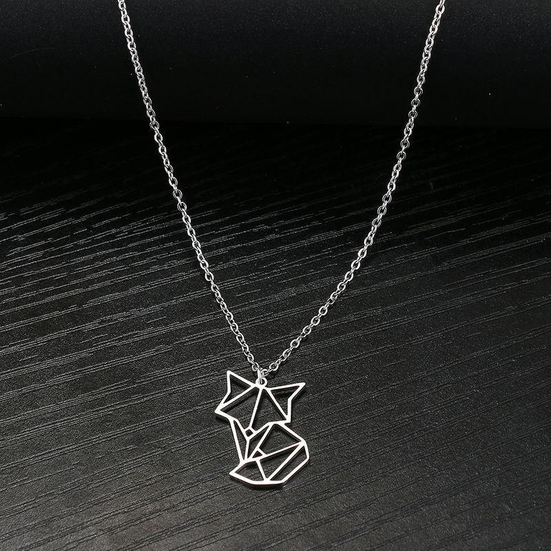 2025 Moda Donna Acciaio inossidabile volpe cava e ciondolo animale, collana da donna alla moda da uomo, gioielli, regalo per feste, generale_voghion.com