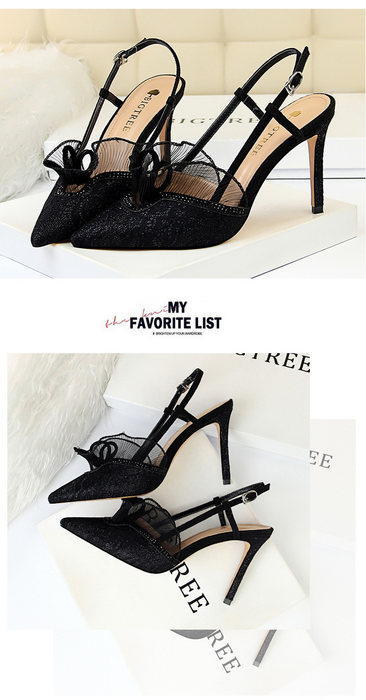 Scarpe con tacco a spillo da donna 3135 con punta chiusa, tacco alto da 3,5'', in pizzo, sandali_voghion.com