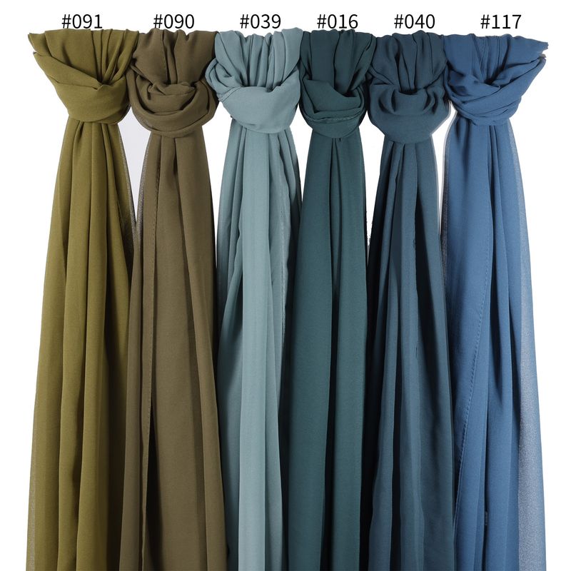 Chiffon Scarf Women's Long Scarf High Quality Windproof And Sandproof Headscarf Four Seasons Middle Eastern Muslim Shawl_voghion.com