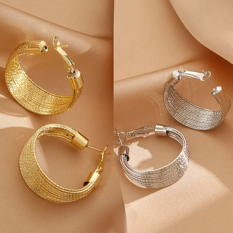 Orecchini dorati per donna, orecchini a cerchio multistrato, orecchini e accessori_voghion.com