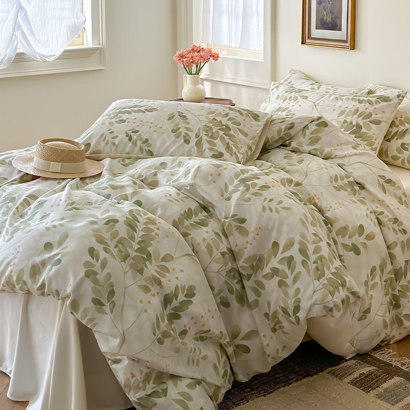Set di biancheria da letto estiva in Lyocell Tencel, quattro pezzi, nuovo, Ice Silk, copripiumino e lenzuolo con angoli, tre pezzi_voghion.com