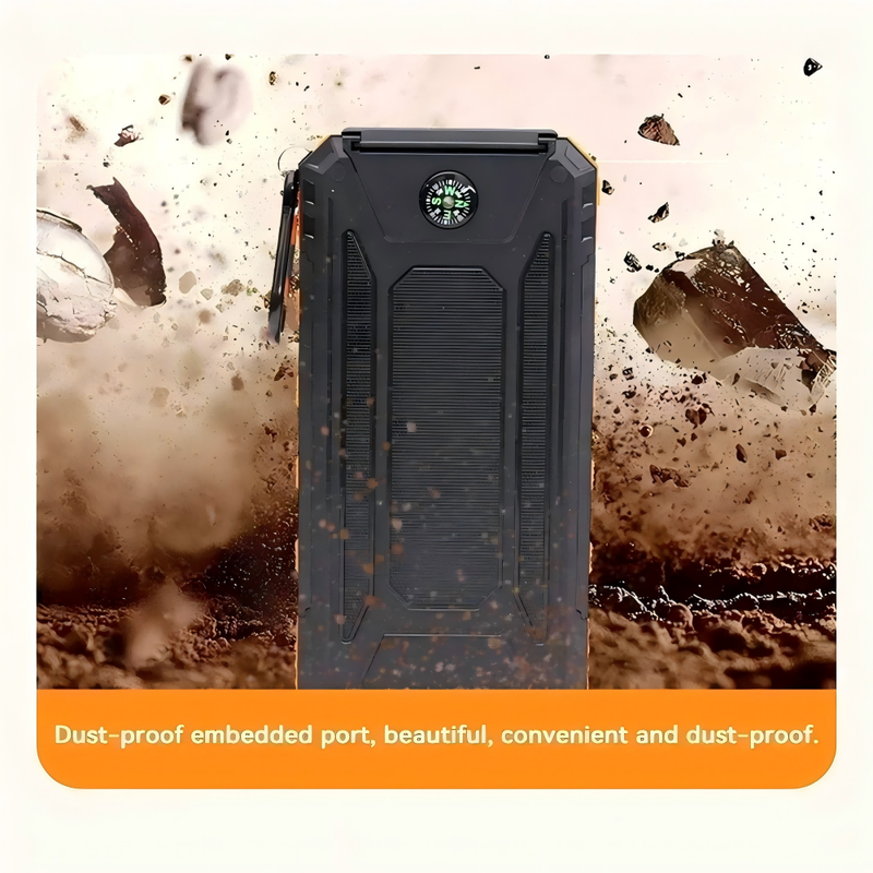 20000 MAh Solar Power Bank Outdoor Portable Large Capacitr External Battery With Flashlight For Camping_voghion.com