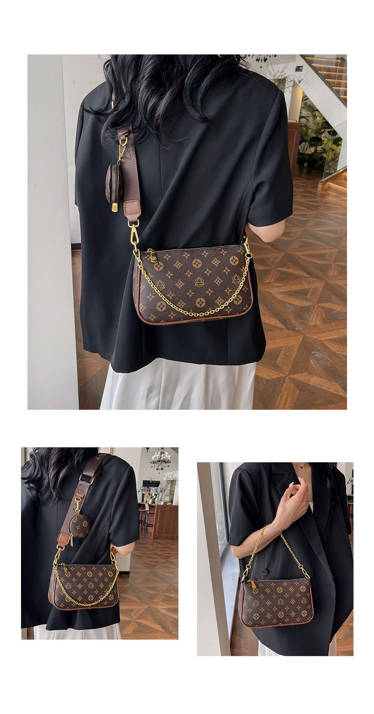 Borsa da donna 2024 nuova borsa a tracolla stampata popolare piccola quadrata versatile tracolla larga borsa da donna a spalla singola_voghion.com