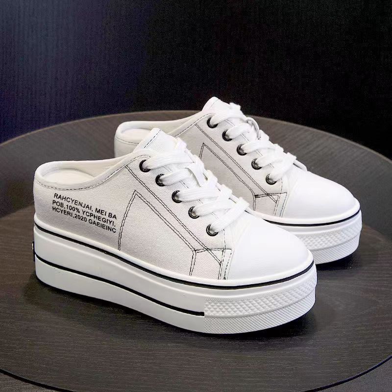 Dames Canvas Zomer 2025 Nieuwe Koreaanse Stijl Casual Sneakers Veelzijdige Kleine Letter Platform Dikke Zool_voghion.com