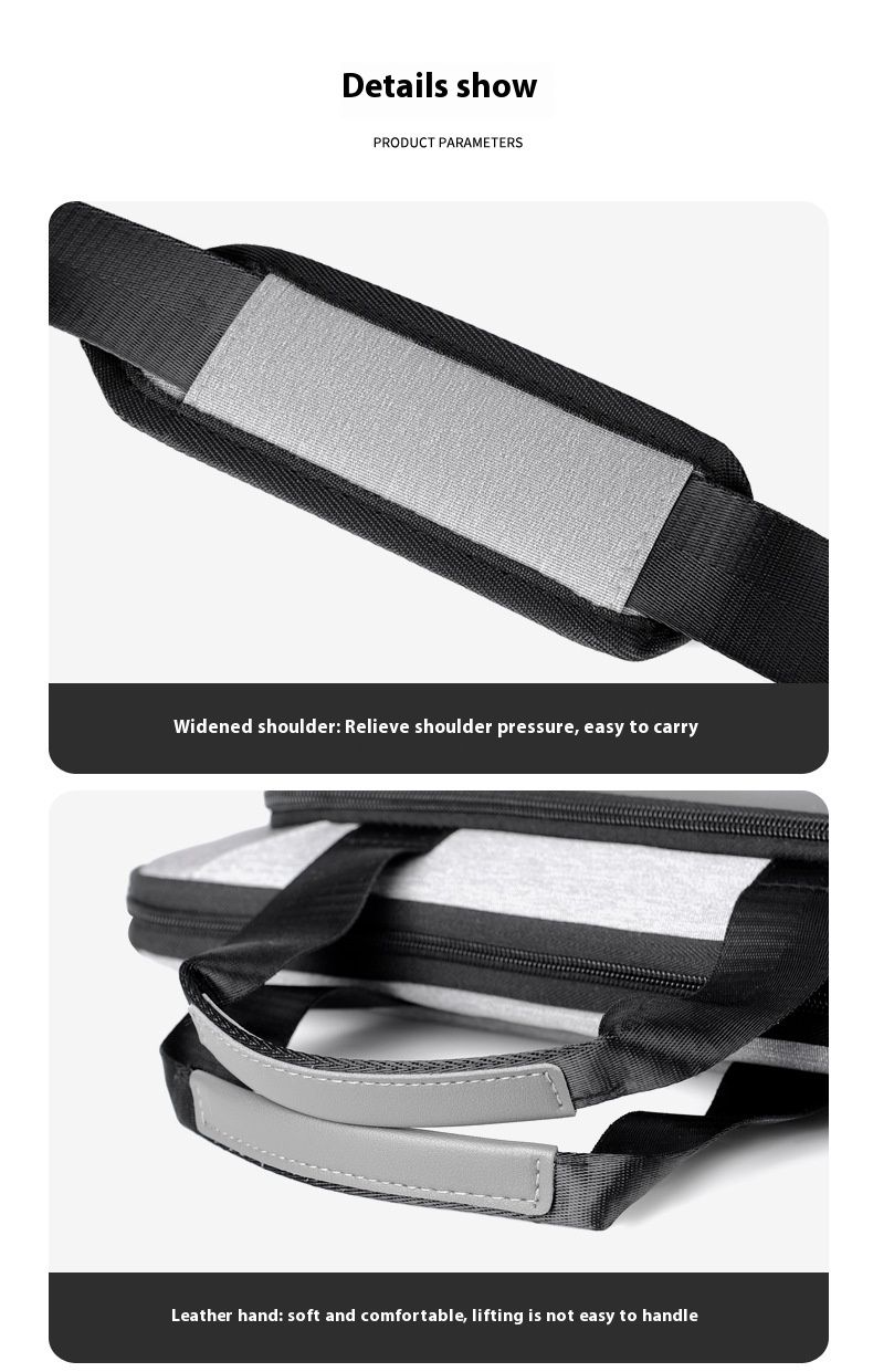 Bolsa para laptop empresarial simples e de grande capacidade, pasta portátil masculina e feminina de 13,3/14/15,6 polegadas, à prova d'água e resistente a terremotos_voghion.com
