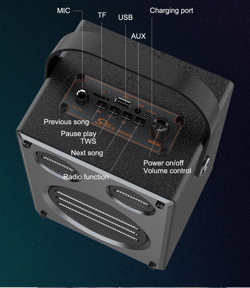 ZQS9403 Outdoor Portable Radio Gymnastics Stage Performance Karaoke Bluetooth Speaker_voghion.com