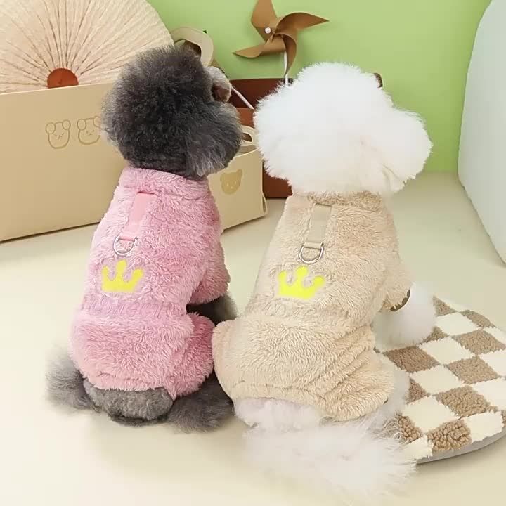 Winter Soft Dog Jumpsuit, Warm Fleece Puppy Pajamas For Small And Medium Dogs, Pet Clothing, Chihuahua Jumpsuits, Teddy By PawParty Store_voghion.com