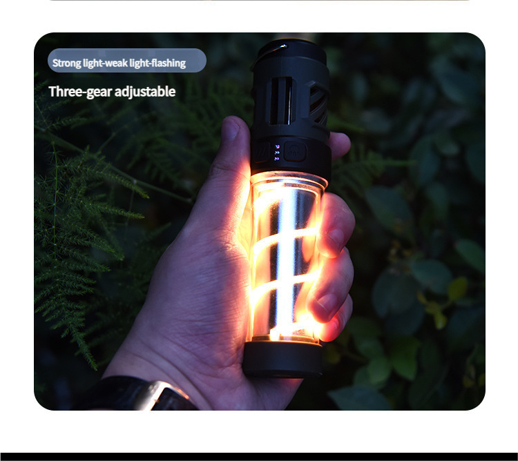 Outdoor-LED-Multifunktions-Mückenschutz Camping Typ-C wiederaufladbares tragbares magnetisches Dreieck-Ständerzelt_voghion.com