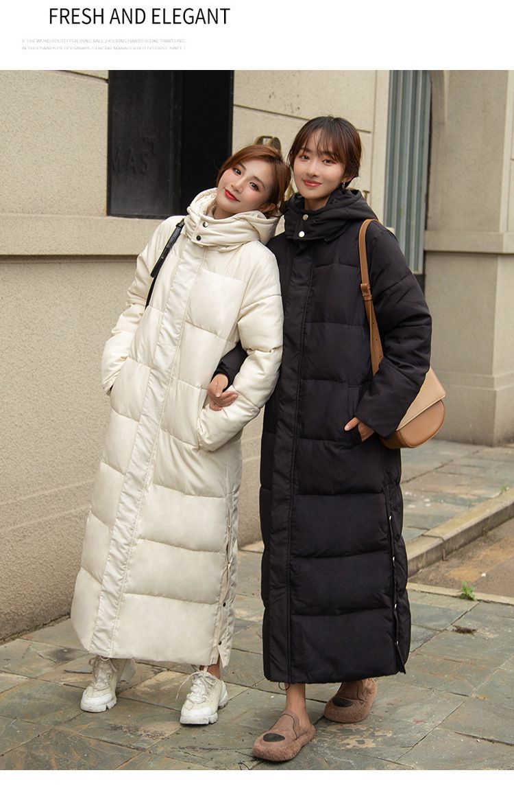 Casaco Puffer Slim-Fit Longline – Parka Coreana de Inverno com Capuz (Branco/Cáqui/Verde/Preto, M-XXXL)_voghion.com