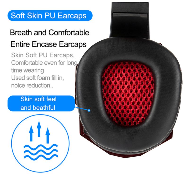 Auriculares para juegos con cable y luz LED, micrófono y cancelación de ruido para PC, portátil, PS4, PS5 y Xbox._voghion.com