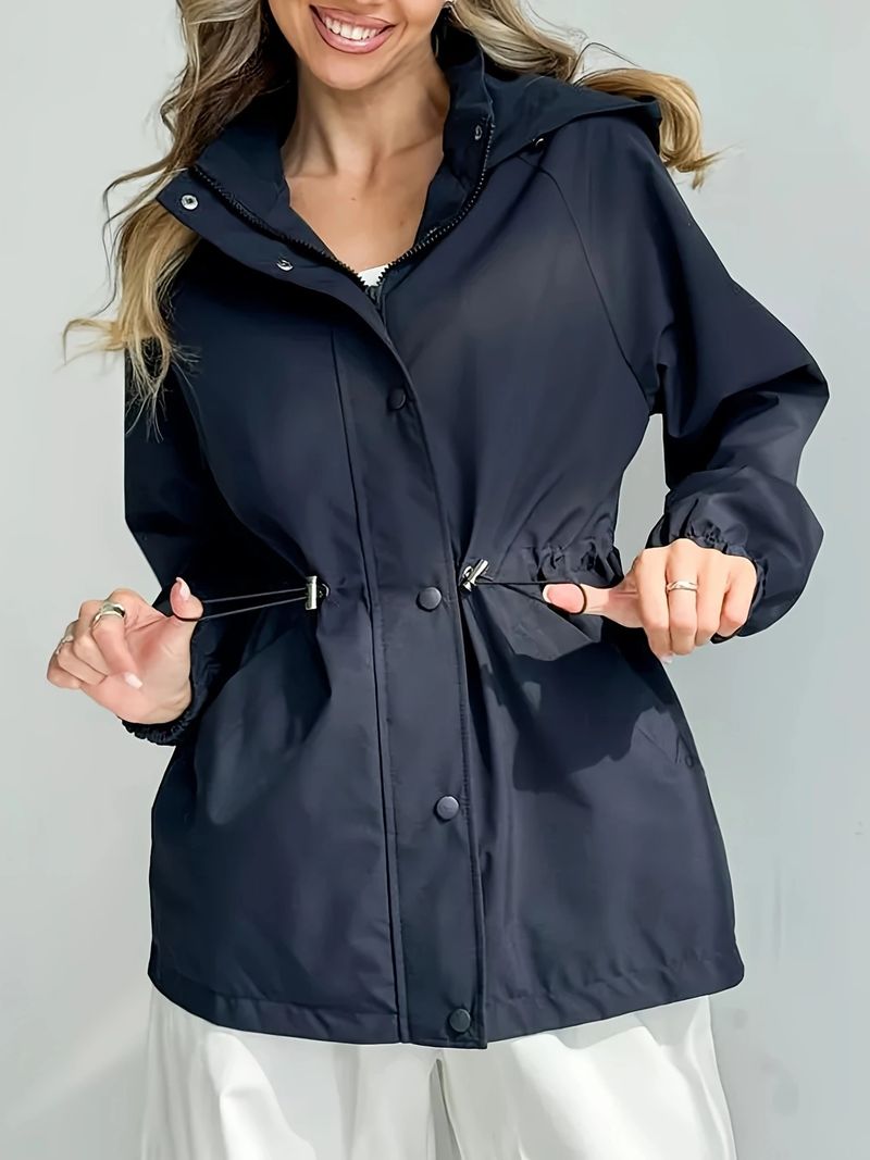 2025 Women's Autumn New Waterproof Jacket Slim Fit Trench Coat Windproof Parka_voghion.com