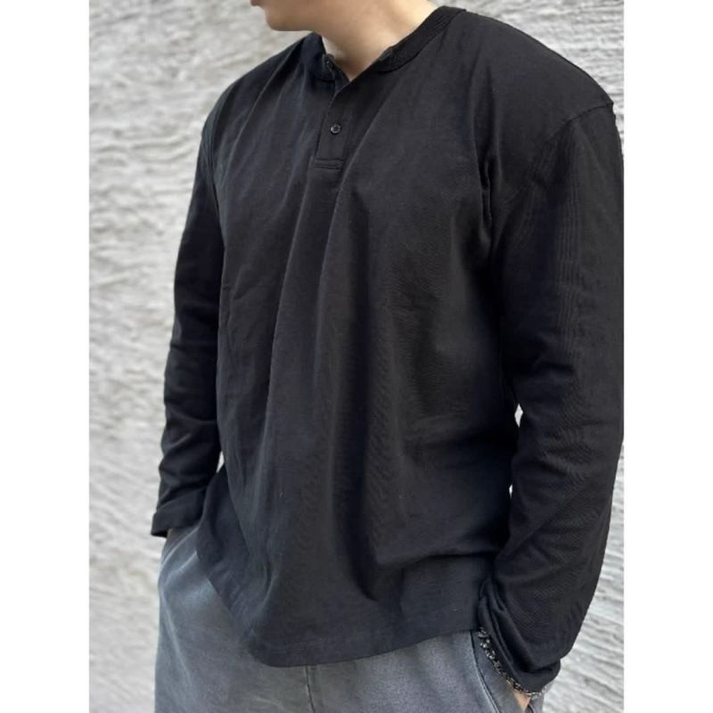 Unbeatable Quality Hardcore Amikaji Henley Collar Long Sleeved T-shirt For Men's Spring Autumn Sports, Simple And Casual Inner Layer Bottom_voghion.com