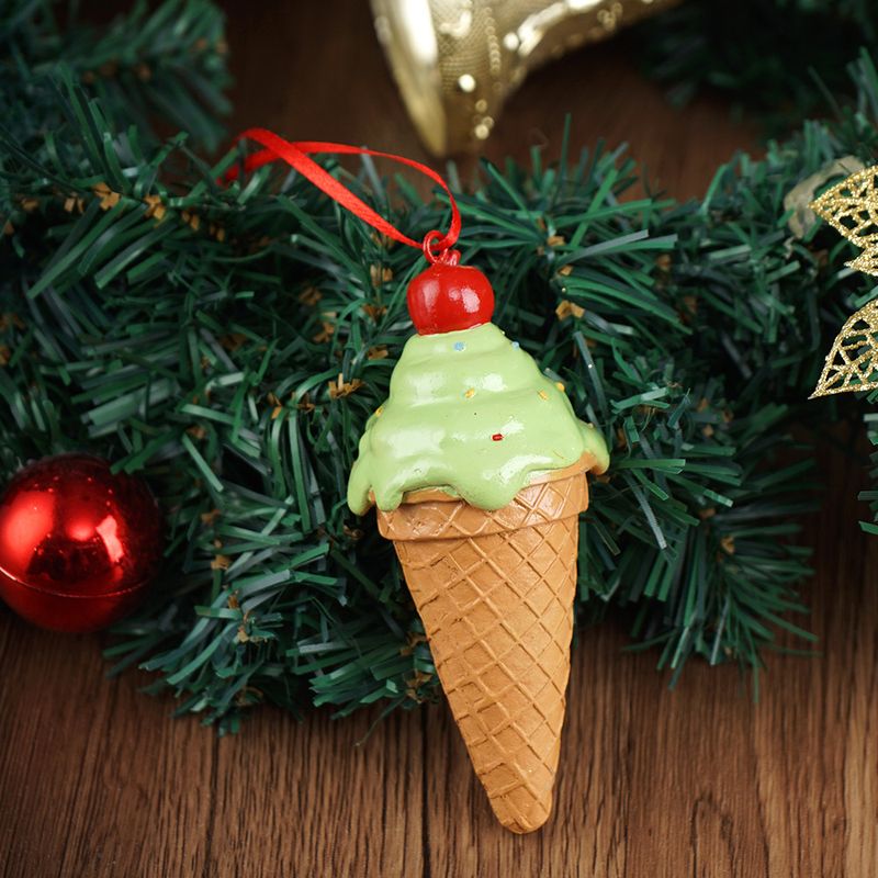 Ice Cream Christmas Tree Ornaments, Home Hanging Decorations With Resin Crafts For Festive Holiday Display_voghion.com