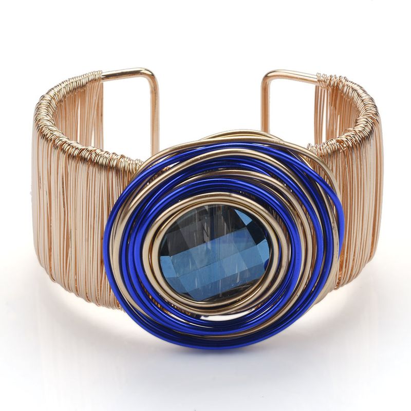 Handmade Wire Wrapped Bracelet Exaggerated Jewelry For Women Hollow Metal Bohemian Style Accessories_voghion.com