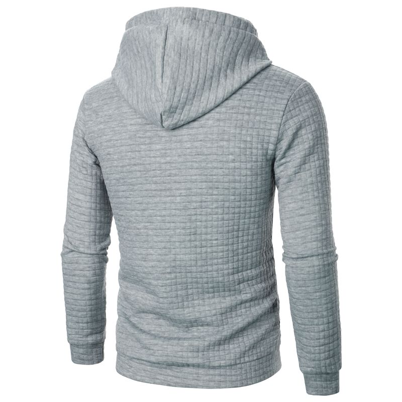 Felpa con cappuccio a maniche lunghe in jacquard scozzese da uomo autunno/inverno, colore caldo, con cappuccio_voghion.com