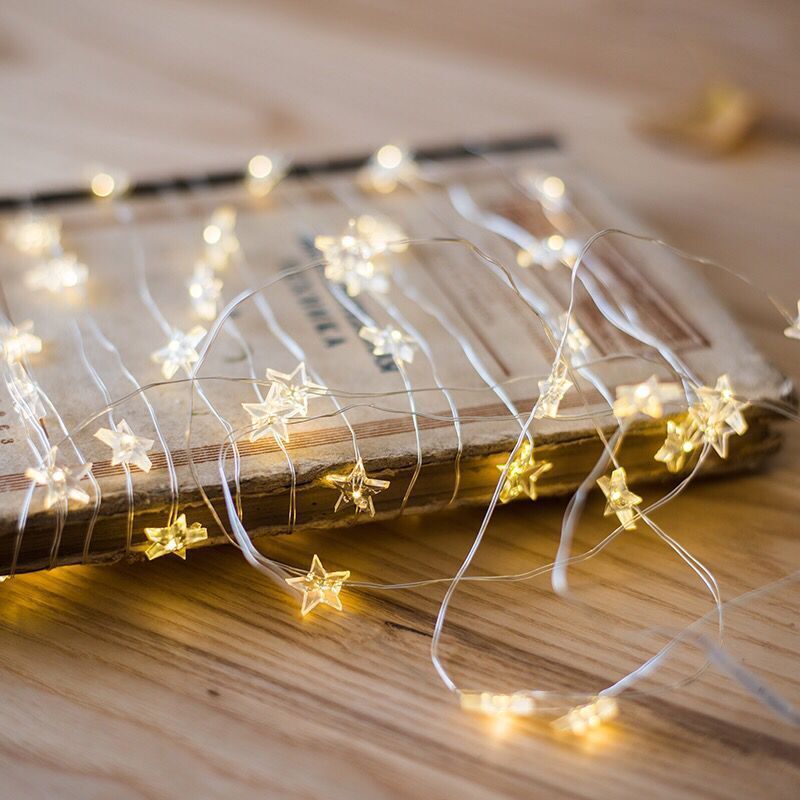 Luci a forma di stella con filo di rame, decorazione creativa per bottiglie, strisce luminose, mini luci natalizie con filo d'argento_voghion.com