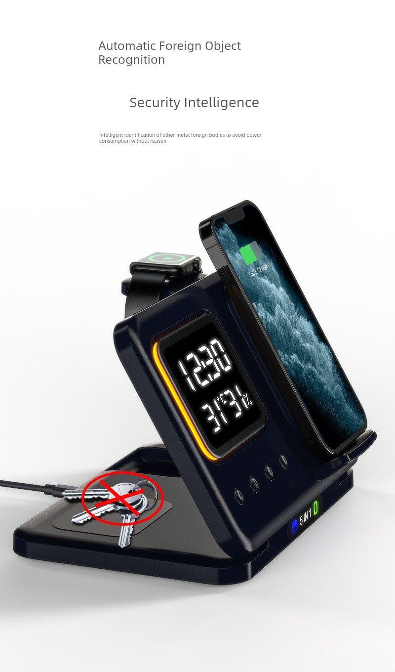 Wireless Charger Three-in-One For Huawei Iphone Iphone16 Samsung Mobile Phone Neutral Iphonewatch10 Watch 4 Headset_voghion.com