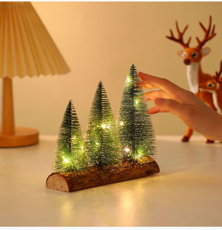 New Tabletop Christmas Tree Ornament Mini Christmas Tree With Lights, Luminous Scene, Festive Atmosphere Arrangement_voghion.com