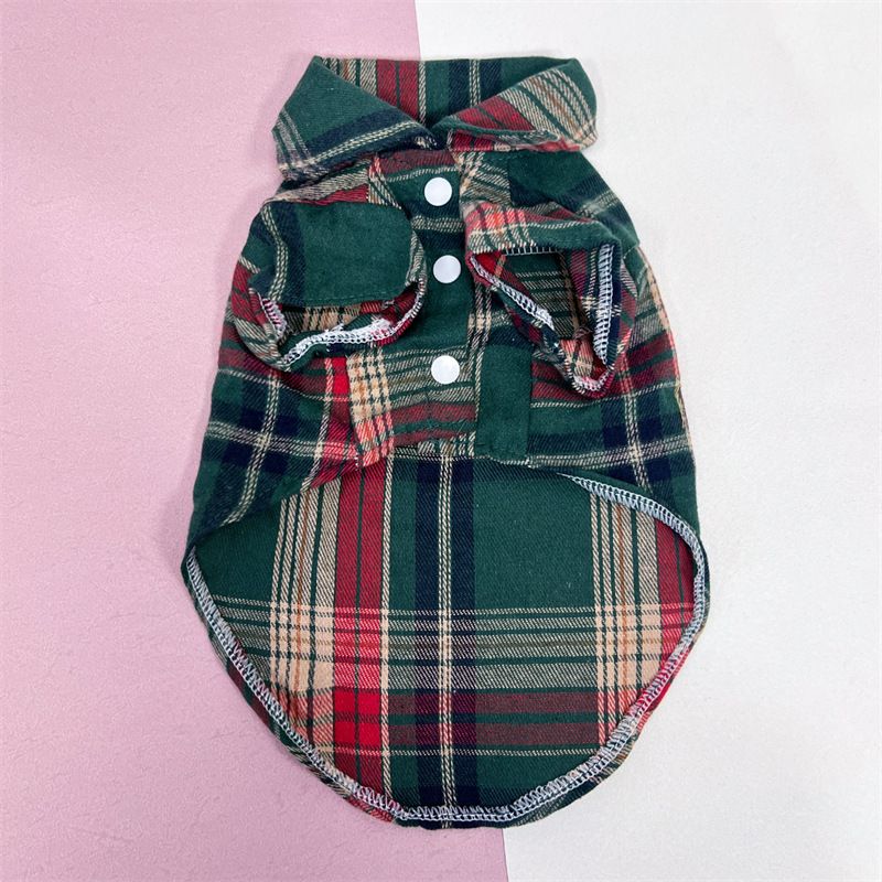 Vestiti per animali domestici Teddy Pomerania Cani di piccola e media taglia Versatile Plaid Gatto Comoda camicia_voghion.com
