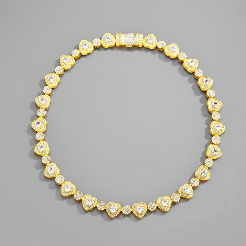 Hiphopo „New Love Rock Candy“ cirkonio sujungimo karoliai, 12 mm geometrinis kubietiškos grandinėlės asmenybės mados tendencijų papuošalai_voghion.com