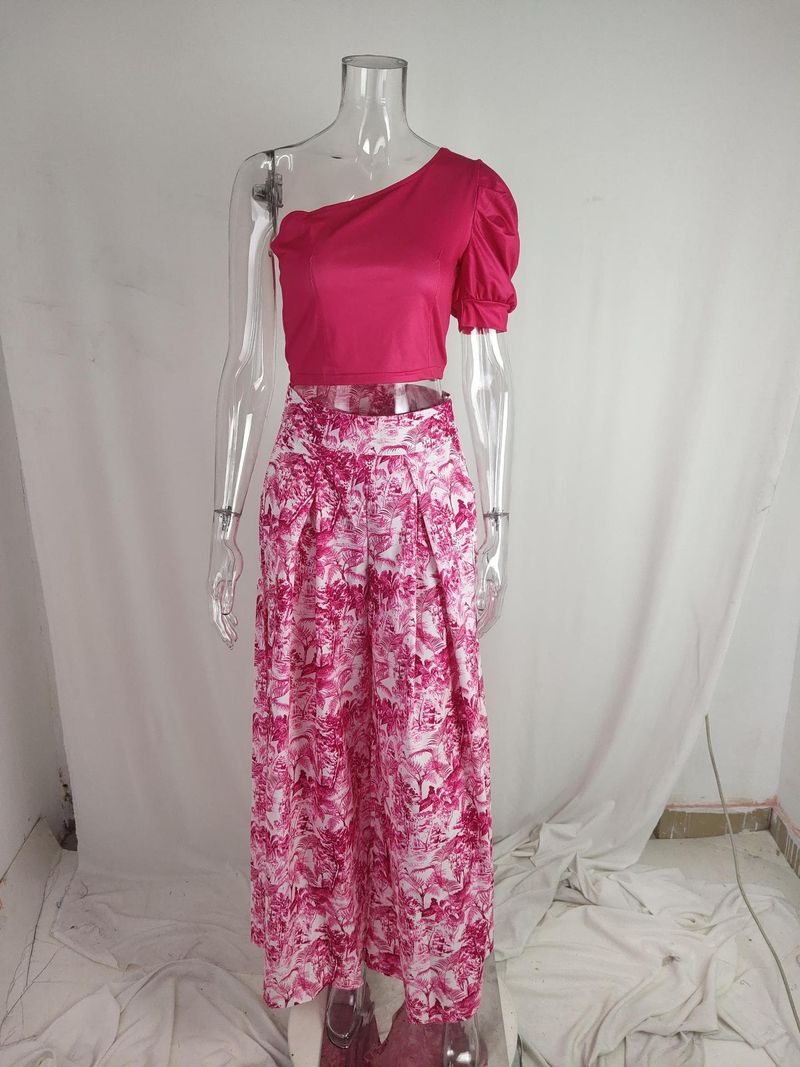 temperament commuting two-piece printed fashion casual suit_voghion.com