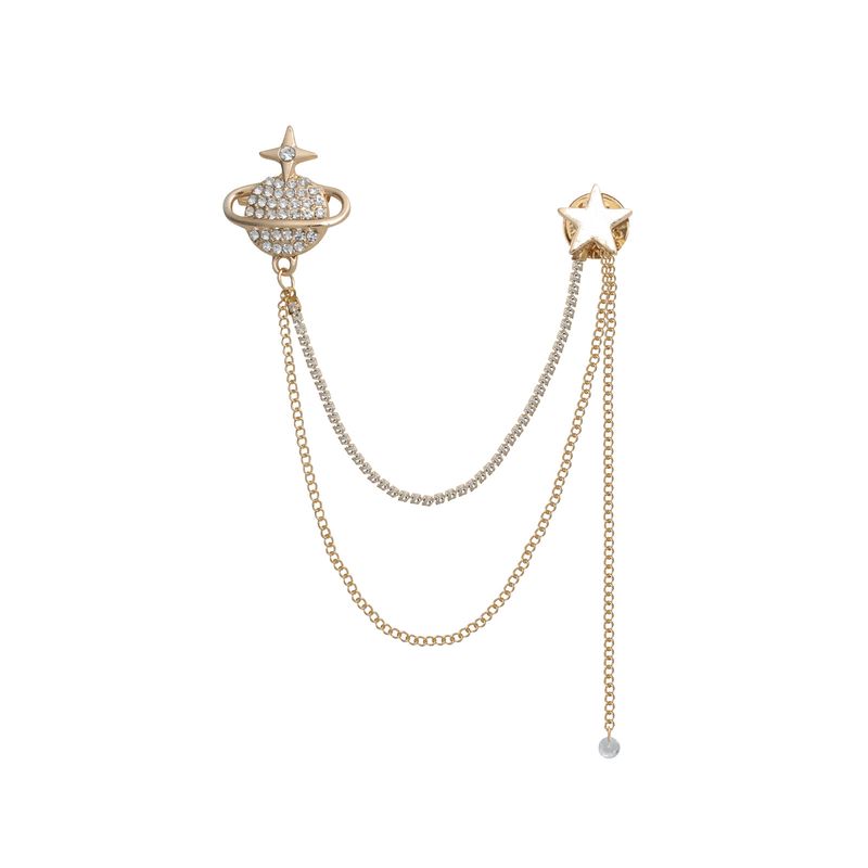 Spilla da donna Saturno da uomo con fibbia di alta qualità anti-esposizione, design di nicchia, completo, accessori per abbigliamento fissi_voghion.com