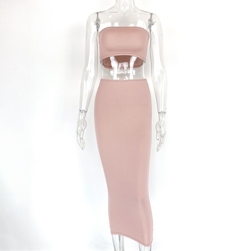 Robe fourreau de rue deux pièces sexy pour femmes, costume d'été_voghion.com